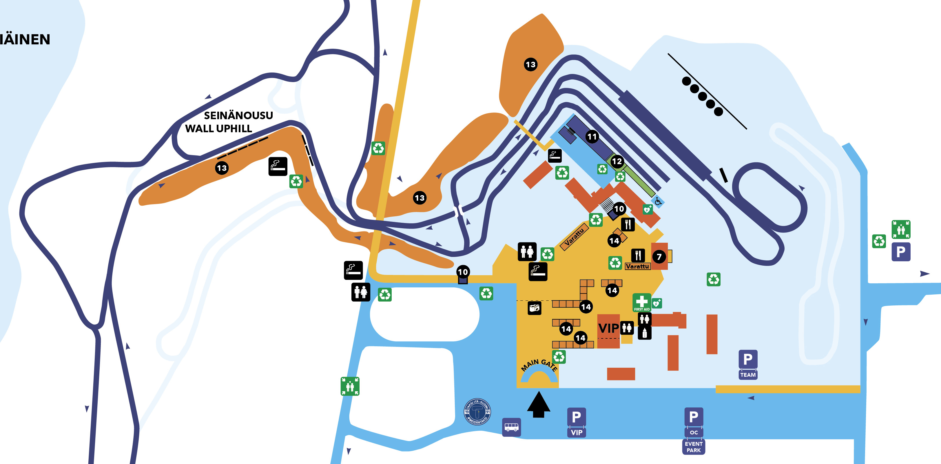 BMW IBU World Cup Biathlon Kontiolahti 5.–8.3.2026: Stadionkartta, Event Park näytteilleasettajille
