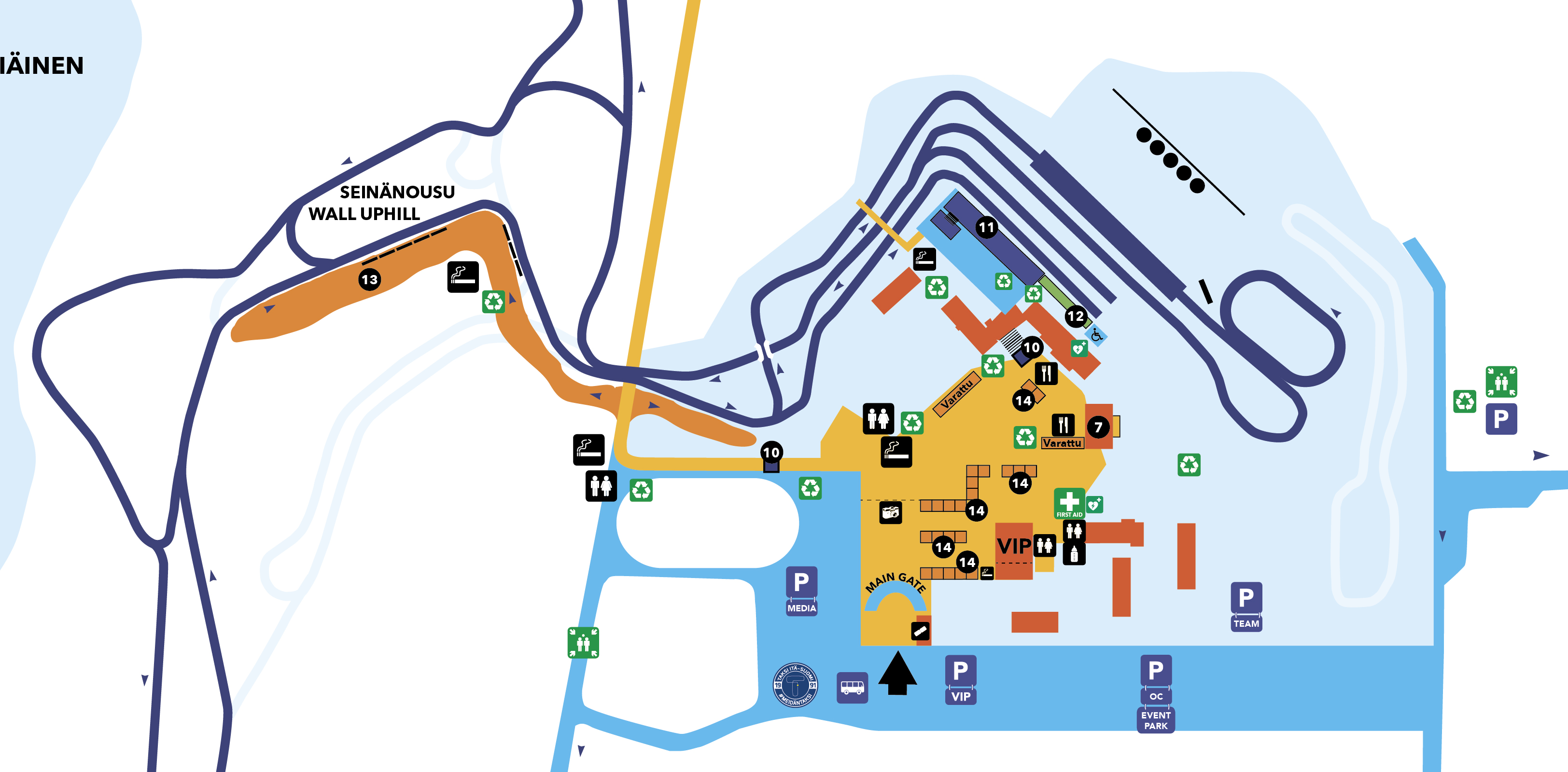BMW IBU World Cup Biathlon Kontiolahti 5.–8.3.2026: Stadionkartta, Event Park näytteilleasettajille