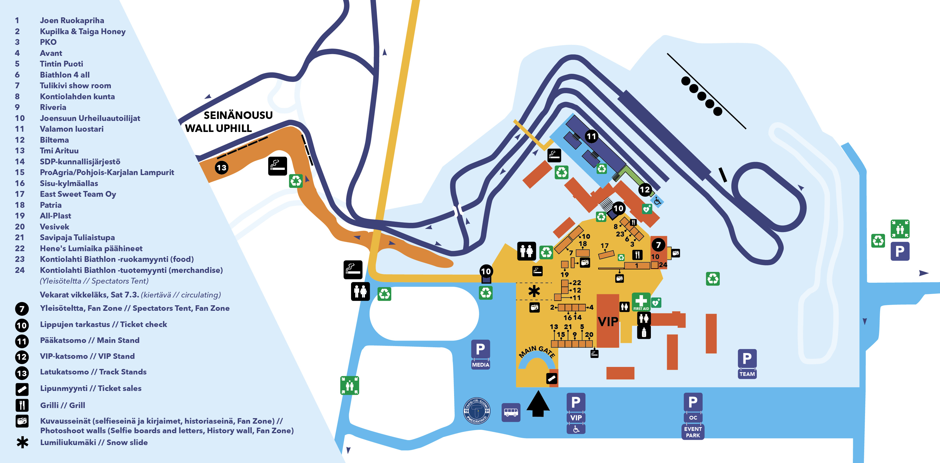 BMW IBU World Cup Biathlon Kontiolahti 5.–8.3.2026: Event Park -kartta